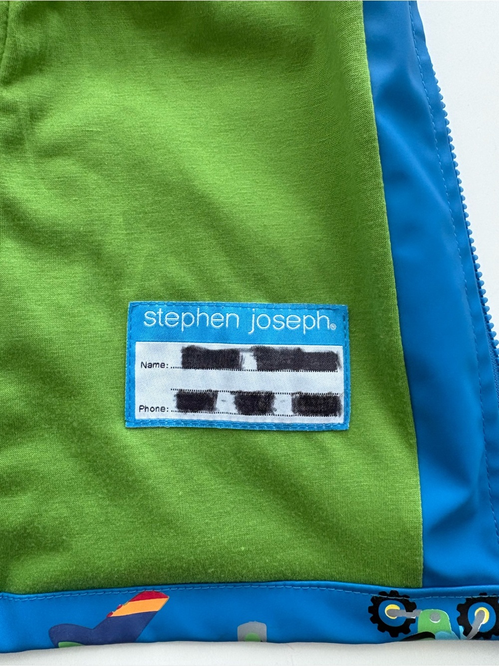 KIDS Stephen Joseph Boys Transportation Raincoat Cars Trucks Hooded Size 4/5T - Picture 8 of 8